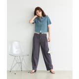 ショート丈ヘムレースデニムシャツ | ad thie | 詳細画像10 