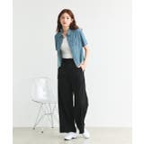 ショート丈ヘムレースデニムシャツ | ad thie | 詳細画像2 