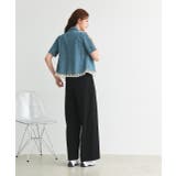 ショート丈ヘムレースデニムシャツ | ad thie | 詳細画像4 