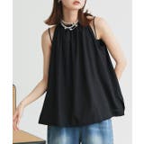 ブラック | ホルターネックギャザーブラウス | ad thie