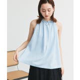 ライトブルー | ホルターネックギャザーブラウス | ad thie
