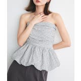 チェック柄バルーンペプラムビスチェ | ad thie | 詳細画像12 