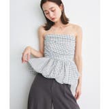 チェック柄バルーンペプラムビスチェ | ad thie | 詳細画像13 