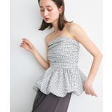 チェック柄バルーンペプラムビスチェ | ad thie | 詳細画像15 