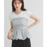 チェック柄バルーンペプラムビスチェ | ad thie | 詳細画像20 