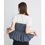 チェック柄バルーンペプラムビスチェ | ad thie | 詳細画像33 