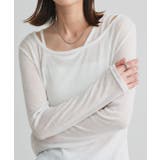 オフホワイト | レイヤードデザインシアーカットソー | ad thie