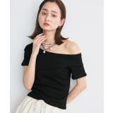 ブラック | ワンショルダーアシメデザイントップス | ad thie