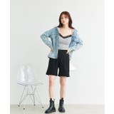 カップ付き レース切り替えドットキャミソール | ad thie | 詳細画像11