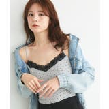 カップ付き レース切り替えドットキャミソール | ad thie | 詳細画像14