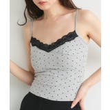 カップ付き レース切り替えドットキャミソール | ad thie | 詳細画像16
