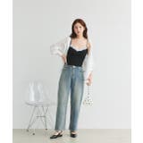 カップ付き レース切り替えドットキャミソール | ad thie | 詳細画像2