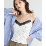 カップ付き レース切り替えドットキャミソール | ad thie | 詳細画像23