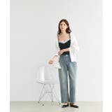 カップ付き レース切り替えドットキャミソール | ad thie | 詳細画像3