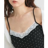 カップ付き レース切り替えドットキャミソール | ad thie | 詳細画像6