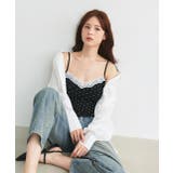 カップ付き レース切り替えドットキャミソール | ad thie | 詳細画像7