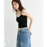 カップ付き レース切り替えバックオープンキャミソール | ad thie | 詳細画像24 