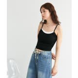 カップ付き レース切り替えバックオープンキャミソール | ad thie | 詳細画像30 