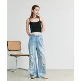 カップ付き ヘムレースリブキャミソール | ad thie | 詳細画像11 