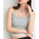 カップ付き ヘムレースリブキャミソール | ad thie | 詳細画像8 