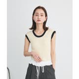 バイカラーフレンチスリーブニット | ad thie | 詳細画像11 