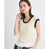 バイカラーフレンチスリーブニット | ad thie | 詳細画像13 