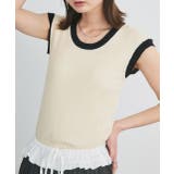 バイカラーフレンチスリーブニット | ad thie | 詳細画像14 