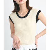 バイカラーフレンチスリーブニット | ad thie | 詳細画像17 