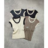 バイカラーフレンチスリーブニット | ad thie | 詳細画像35 