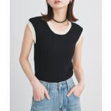 バイカラーフレンチスリーブニット | ad thie | 詳細画像7 