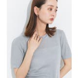 シルバー | ハーフスリーブラメニットワンピース | ad thie