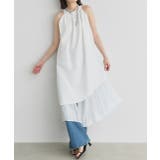 オフホワイト | ホルターネックギャザーワンピース | ad thie