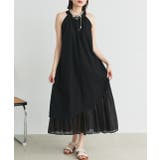 ブラック | ホルターネックギャザーワンピース | ad thie