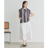 リボン付き レイヤードデザインドットワンピース | ad thie | 詳細画像13 