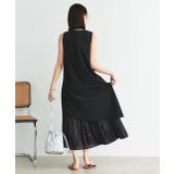 リボン付き レイヤードデザインドットワンピース | ad thie | 詳細画像15 