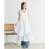 リボン付き レイヤードデザインドットワンピース | ad thie | 詳細画像2 