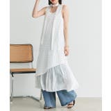 リボン付き レイヤードデザインドットワンピース | ad thie | 詳細画像6 