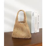 ベージュ | ロープ編みワンハンドルミニバッグ | ad thie