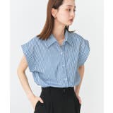 サイドギャザーストライプシャツ | ad thie | 詳細画像14 