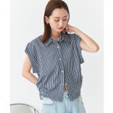 サイドギャザーストライプシャツ | ad thie | 詳細画像24 