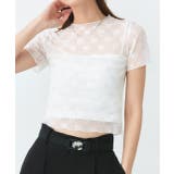 オフホワイト | ハーフスリーブリボンシアートップス | ad thie