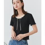 ネックリボンリブニットトップス | ad thie | 詳細画像5 