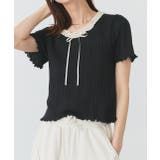 ネックリボンリブニットトップス | ad thie | 詳細画像8 