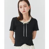 ネックリボンリブニットトップス | ad thie | 詳細画像9 