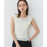 オフホワイト | ノースリーブシアーニットプルオーバー | ad thie