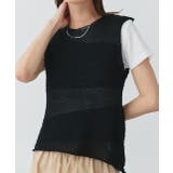 ブラック | ノースリーブシアーニットプルオーバー | ad thie