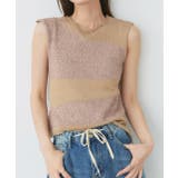 ベージュ | ノースリーブシアーニットプルオーバー | ad thie