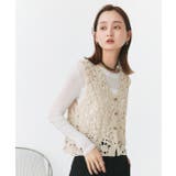 クロシェ編みVネックベスト | ad thie | 詳細画像20 