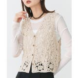 クロシェ編みVネックベスト | ad thie | 詳細画像22 