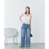 クロシェ編みVネックベスト | ad thie | 詳細画像5 